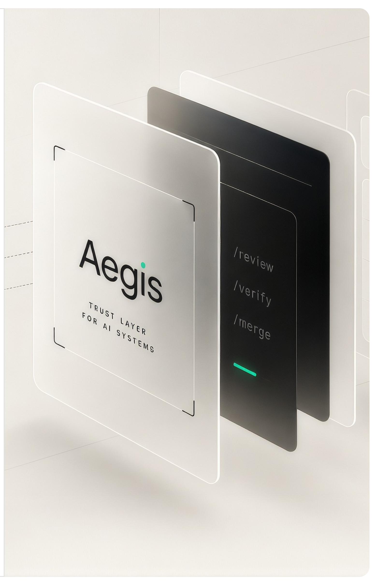 Layered Aegis trust controls illustrating policy, evidence, verification, and authorization
